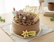lovelyベアー 生チョコ苺ショート 選べるアイシングクッキーケーキ 5号 選んで楽しい！！ ギフトに最適   1