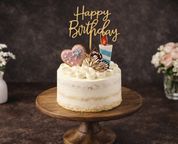 【甘味、脂肪分を抑えた純生北海道クリーム】  エレガントネイキッドケーキ 選べるアイシングクッキー バースデー  4号 12cm  1