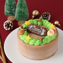 【美味宣言】生チョコ クリスマスリースセンイルケーキ 5号 15cm