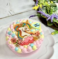 カラーが選べる イラスト生クリームデコケーキ 5号 15cm