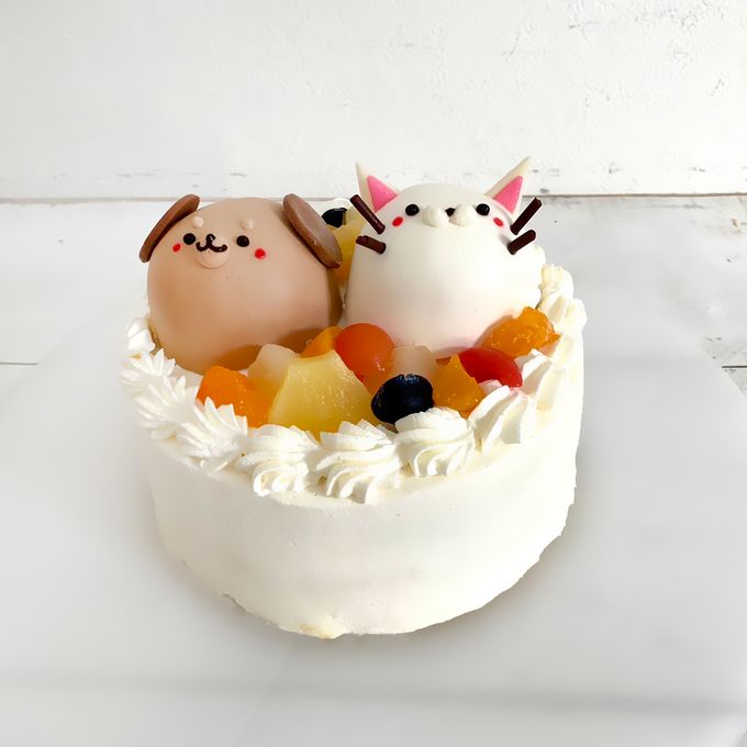 【どうぶつケーキ】わんにゃん立体ケーキ 5号 15cm 2