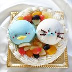 【どうぶつケーキ】ペンギンとアザラシの立体ケーキ 5号 15cm 4
