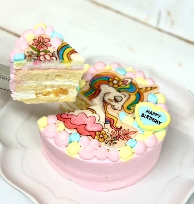 カラーが選べる イラスト生クリームデコケーキ 4号 12cm 3