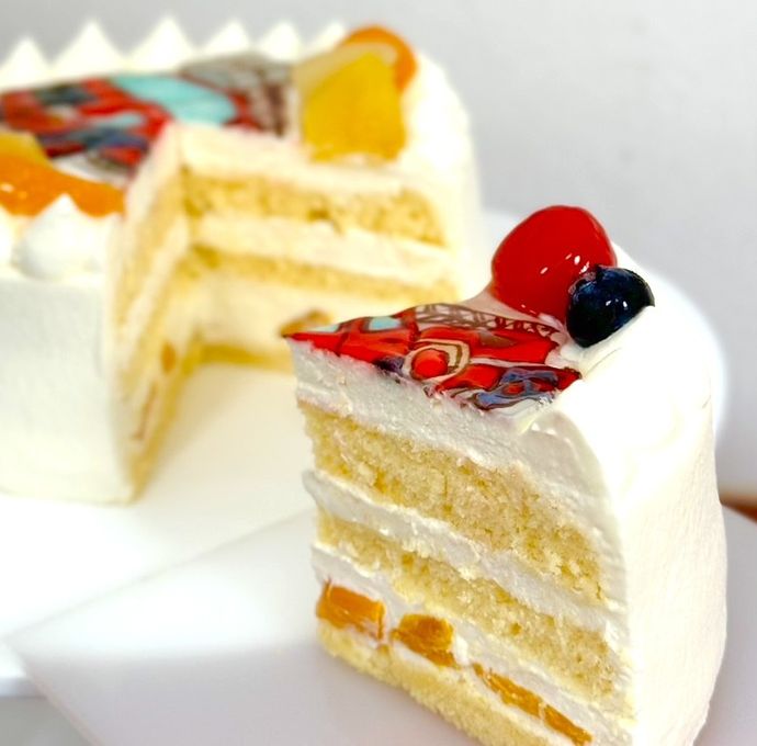 イラスト生クリームデコレーションケーキ 4号 12cm 3