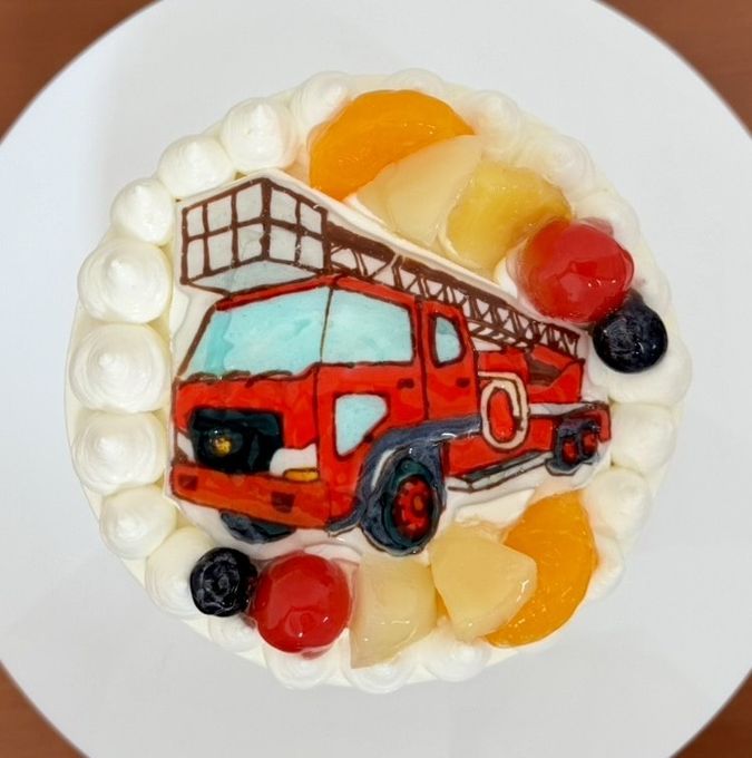 イラスト生クリームデコレーションケーキ 4号 12cm 1