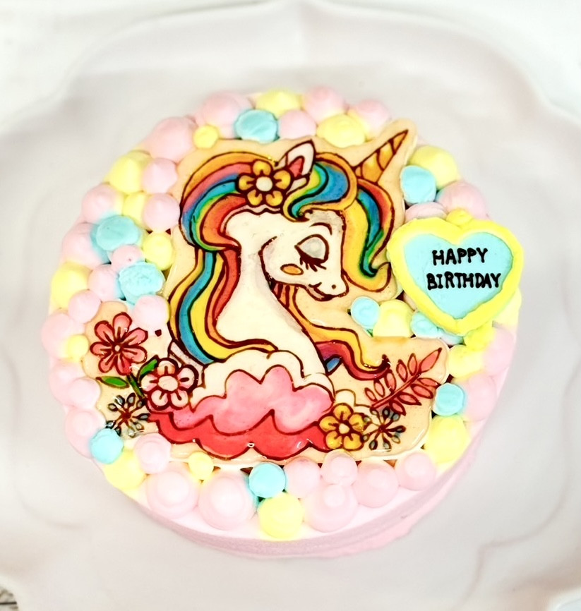 専用ケーキイラスト カラーが選べる イラスト生クリームデコケーキ 6号 18cm