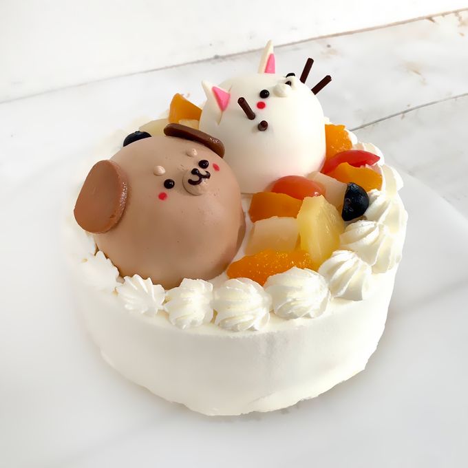 【どうぶつケーキ】わんにゃん立体ケーキ 5号 15cm 4