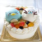 【どうぶつケーキ】ペンギンとアザラシの立体ケーキ 5号 15cm 2