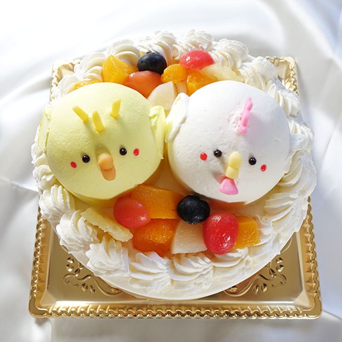 【どうぶつケーキ】にわとりとひよこの立体ケーキ 5号 15cm 4