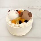 【どうぶつケーキ】わんにゃん立体ケーキ 5号 15cm 3