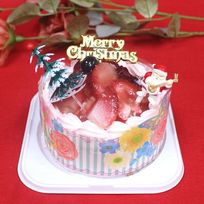 ストロベリー色の生クリーム苺デコ4号/苺サンド クリスマス