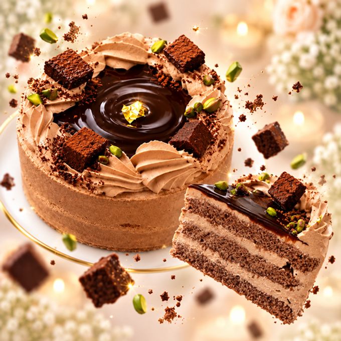 new チョコレートケーキ5号 ベルギー産チョコ 半解凍でとろける バースデーケーキ お誕生日 #ふわひん  厚木市ふるさと納税返礼品に採用 1