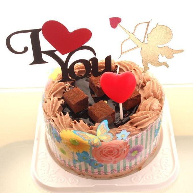 ショコラデコ生チョコ飾り3号ケーキ おひとり様用 バレンタインポストカード付き 1