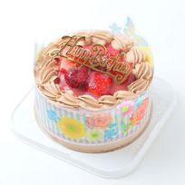 チョコ生クリーム苺 苺サンド ベルギー産チョコレート・北海道の生クリーム・小麦粉・バター100％使用 4号（直径約12cm）お急ぎ便対応（キャンドル＋ポストカード）