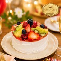 NEW フルーツたっぷり純生クリームケーキ 4号 半解凍でとろける(室温で半解凍していただくと、外はふんわり、中はひんやりとした食感をお楽しみいただけます) バースデーケーキ お誕生日ケーキ #ふわひん純生いちご
