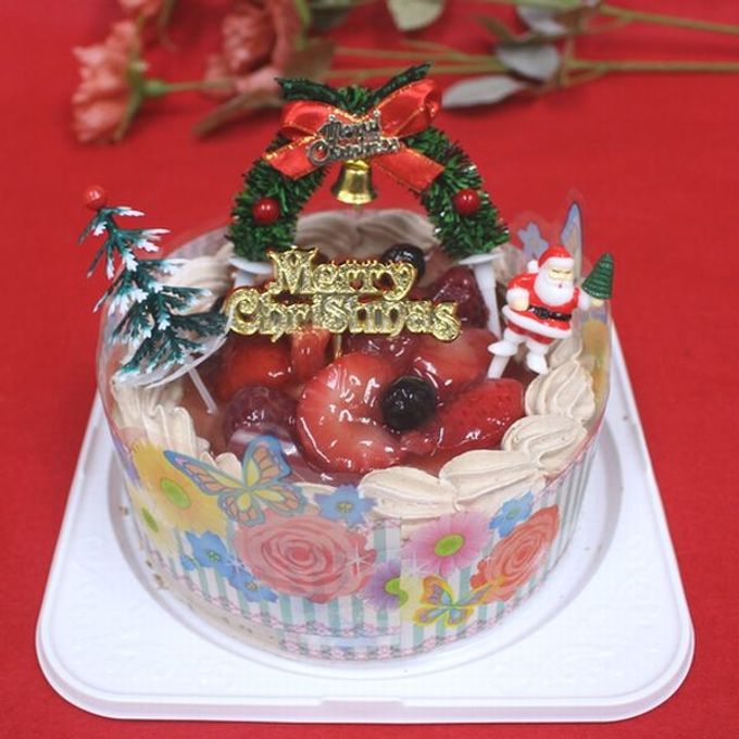 チョコ生クリーム苺デコ9号/苺2段サンド クリスマス2025 1