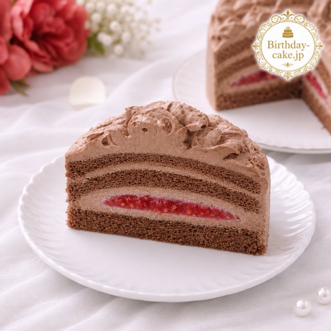 NEW バラのチョコ生クリーム苺3号（室温で半解凍していただくと、外はふんわり、中はひんやりとした食感をお楽しみいただけます）バースデーケーキ お誕生日ケーキ #ふわひん純生ローズ 4