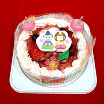 ひな祭り デコレーションケーキ 4号 お二人様用 北海道の生クリーム・小麦粉・バター100％使用 お急ぎ便対応 4種類のケーキからお選びください 