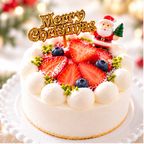 Xmas純生クリーム苺ケーキ3号 半解凍でとろける（室温で半解凍していただくと、外はふんわり、中はひんやりとした食感をお楽しみいただけます）北海道純生クリーム・小麦粉・バター100%使用  #ふわひん純生いちご ふるさと納税返礼品に採用 クリスマス2026  1