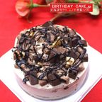 新：生チョコたっぷりショコラデコレーション４号 バースデーケーキ ベルギー産チョコ北海道生クリーム100% キャンドル小1袋付き 4種類のピックから選択できます 2