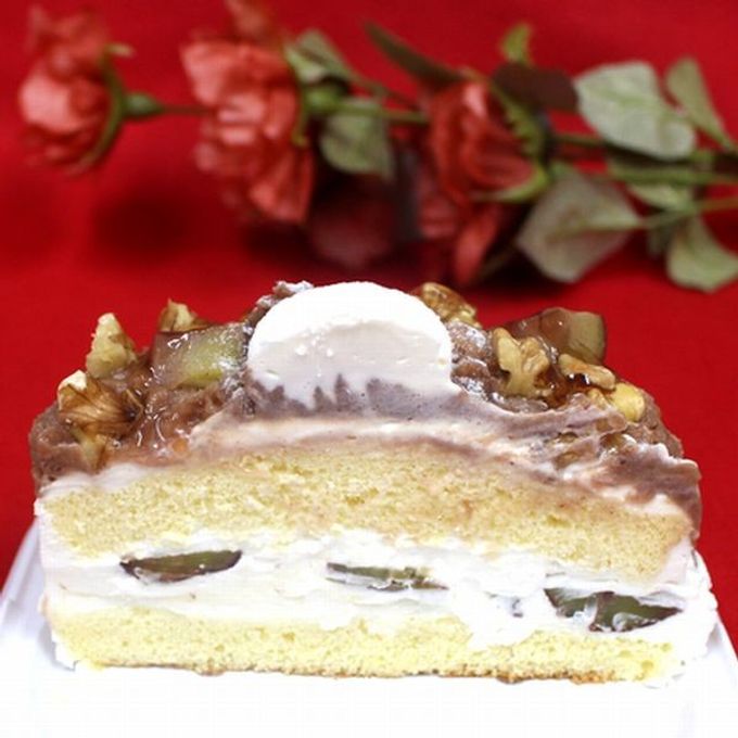 新作： 和栗とクルミたっぷりモンブラン 3号 （キャンドル付き）北海道の純生クリーム・小麦粉・バター100％使用 お急ぎ便対応 お試し価格品 3