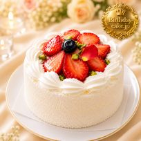 NEW 純 生クリーム苺ケーキ 8号半解凍でとろける（室温で半解凍していただくと、外はふんわり、中はひんやりとした食感をお楽しみいただけます）北海道純生クリーム・小麦粉・バター100%使用 バースデーケーキ お誕生日ケーキ #ふわひん純生いちご