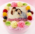 メッセージが入るお花畑の写真ケーキ 5号 15cm   1