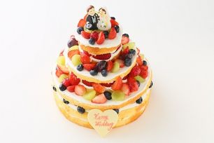ネイキッドケーキ ウェディング ３段 下段7号21cm 中段5号15cm 上段3.5号11cm