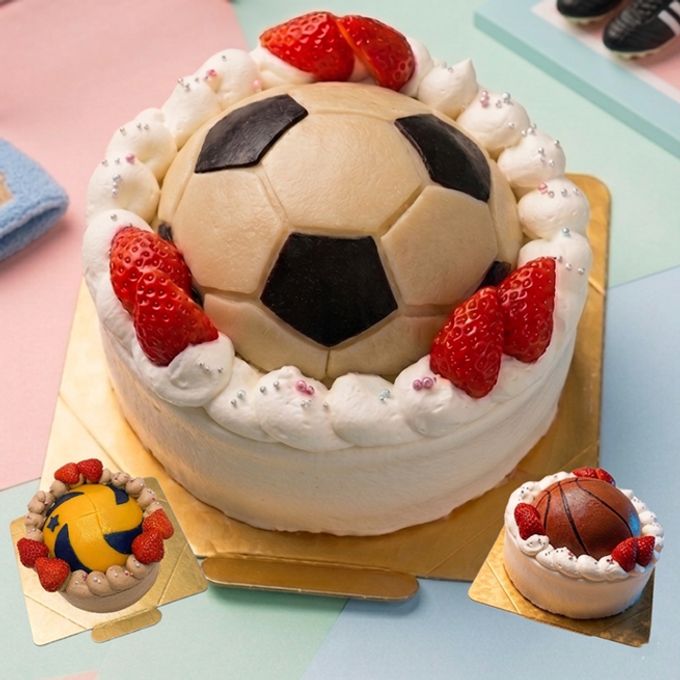 選べる3種の立体ボールケーキ 4号 12cm （サッカー・バレー・バスケ） 1