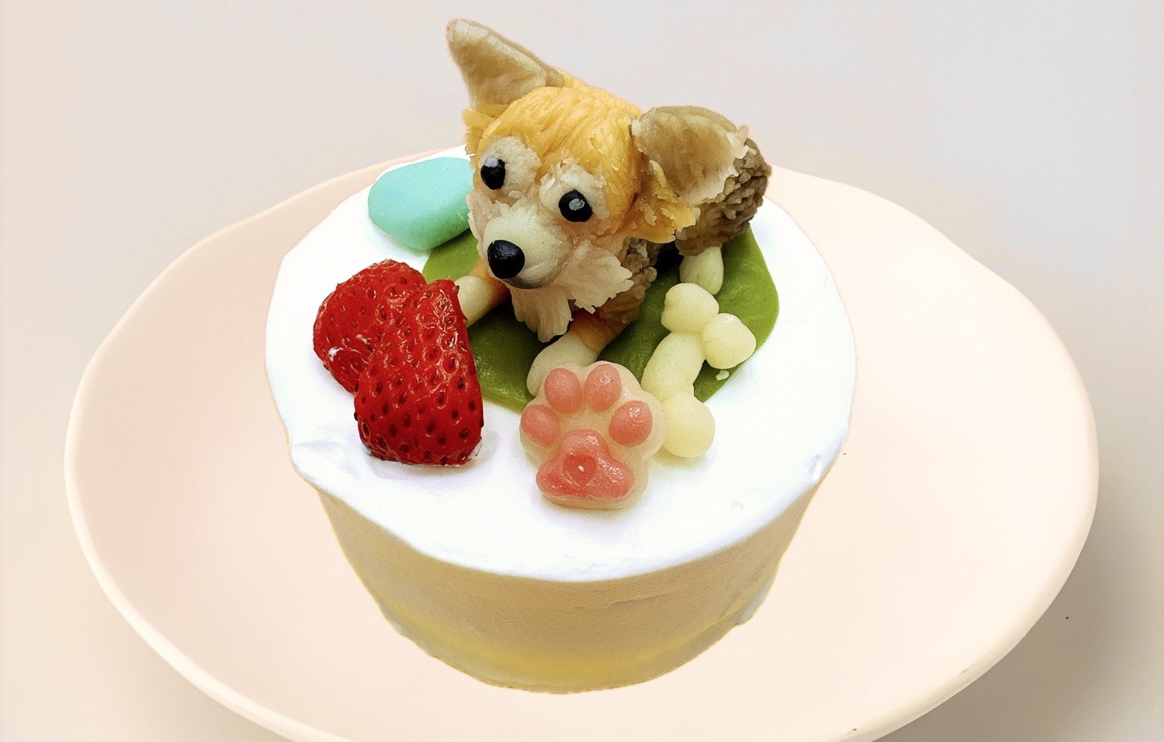 お写真から食べられるマスコットに！わんこマスコットケーキ3号 9cm