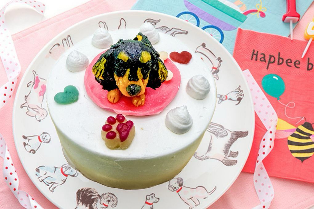 選べるクリーム  お写真から食べられるマスコットに！わんこマスコットケーキ3号 9cm 1