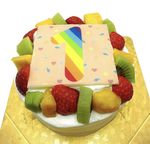 ねこ用 デコ盛りニャンコ Number Birthday cake 4号 12cm 2