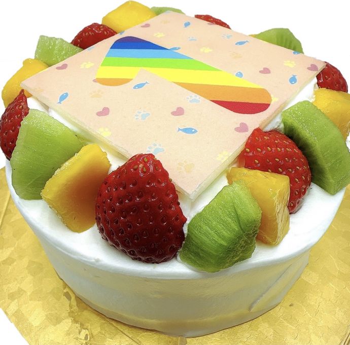 ねこ用 デコ盛りニャンコ Number Birthday cake 3号 9cm 3