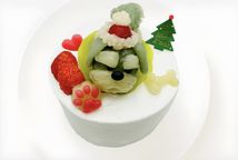 お写真から食べられるマスコットに！クリスマスわんこマスコットケーキ 3号 9cm クリスマス2024 2