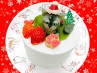 お写真から食べられるマスコットに！クリスマスにゃんこマスコットケーキ 3号 9cm  クリスマス2024 1