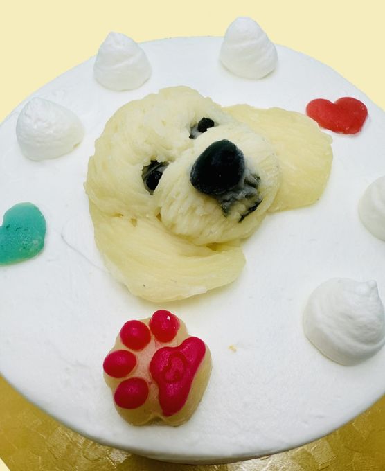  選べるクリーム お写真がそのままお顔に！わんこ立体顔ケーキ3号 9cm 5