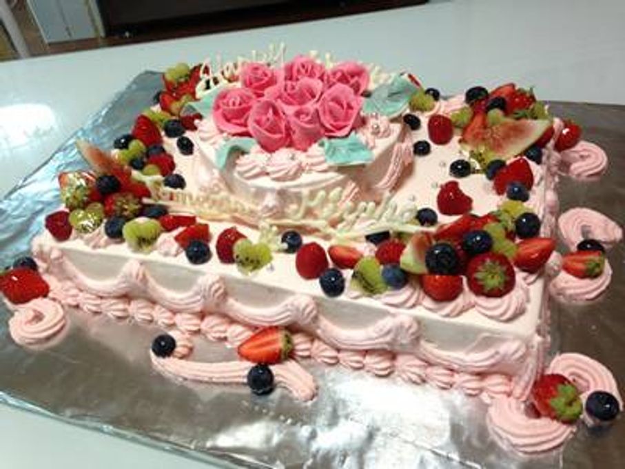 薔薇ケーキ2段 30x40cm 2
