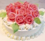 【25x38cm】薔薇のケーキ／ラウンド１段::153 1