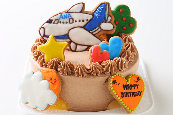 乗り物アイシングクッキーデコ チョコ生クリーム 5号 15cm 1