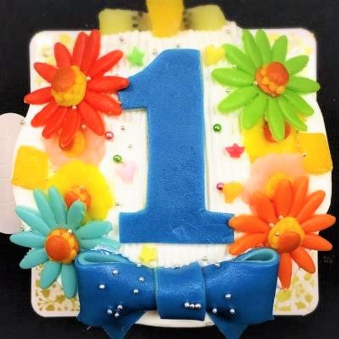 デコもり。Happy 1st birthdaycake 豆乳クリーム 4号 12cm 10