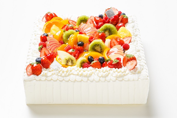 冷蔵直接配送 東京都23区内 パーティ用 フルーツデコレーションケーキ 正方形 30×30cm 1