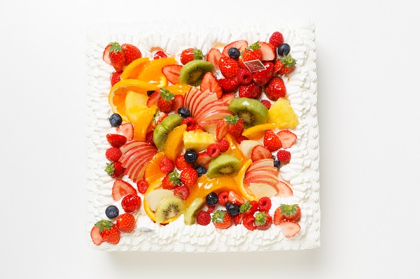 冷蔵直接配送 東京都23区内 パーティ用 フルーツデコレーションケーキ 正方形 30×30cm 2