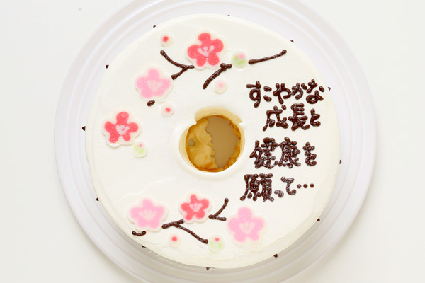 ひな祭り 2023  桃の花のお手紙ケーキ 直径17cm 2