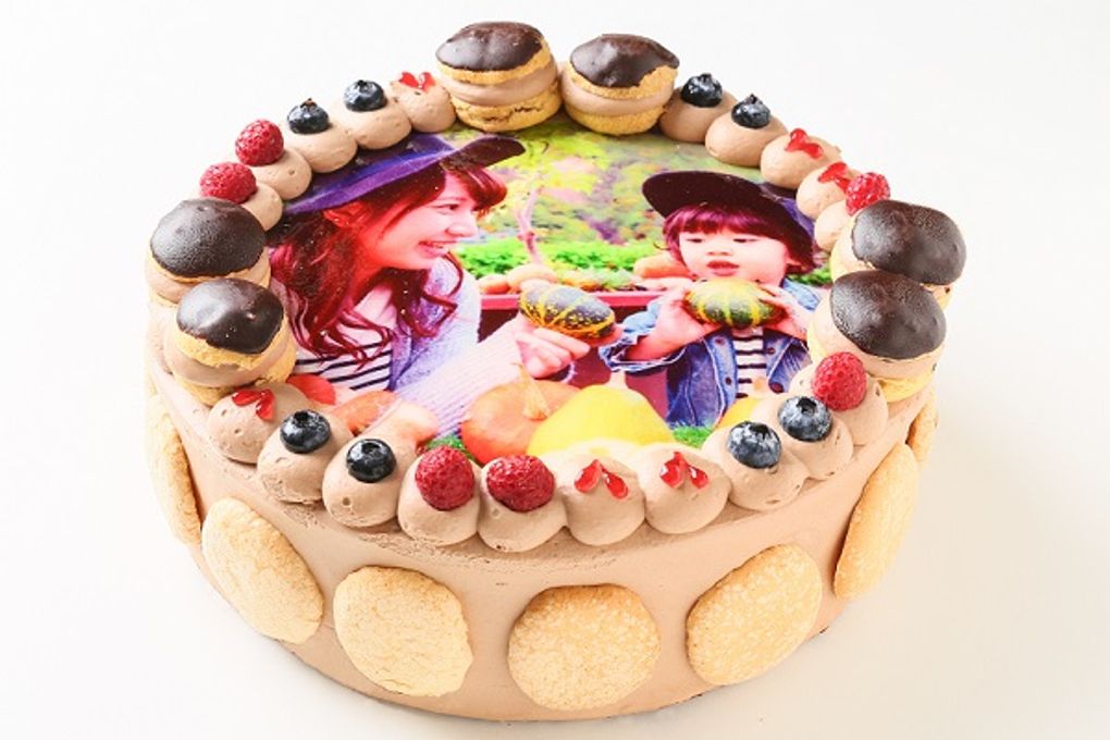 オーダーメード写真ケーキ（チョコクリーム）24cm（12～15人用）(1030) 2