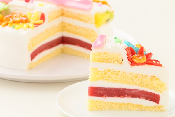 ヨーグルトクリーム デコもり。Happy 1st birthday cake 3号 9cm 5