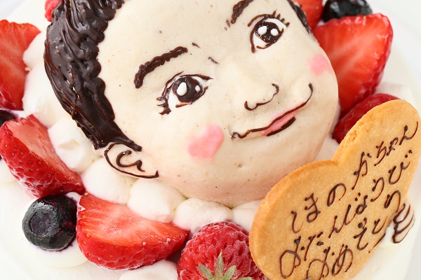 立体アイスクリームケーキ（似顔絵…肩から上の製作を致します） 5号 15cm 7