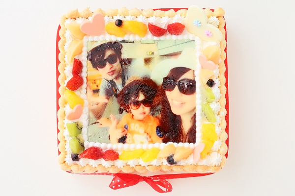 ビスキュイ付 スクエア生クリームフォトケーキ 30×30cm