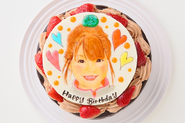 似顔絵ケーキ チョコレート 5号 15cm
