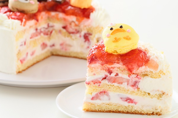 動物マカロン苺ショートケーキ 10個付き4号12cm 7