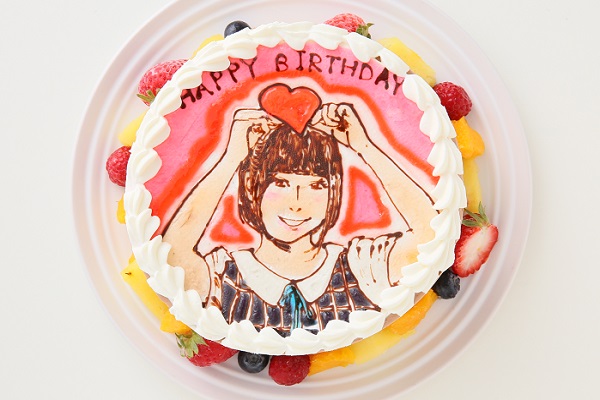 似顔絵デコレーションケーキ チョコ生クリーム 5号 15cm 1
